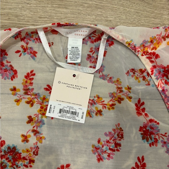 Lauren Conrad drawstring floral kimono cardigan - Picture 2 of 3